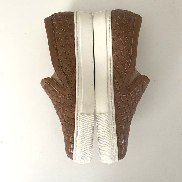 M. Gemi Cherchio Sneaker Saddle Brown Woven Leather Slip On Flat Round Toe 36 - Picture 10 of 12